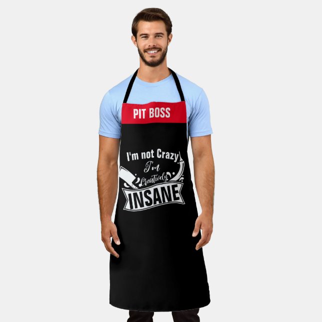 Personalised Aprons, Funny Apron, Custom Name Cook Apron (Worn)
