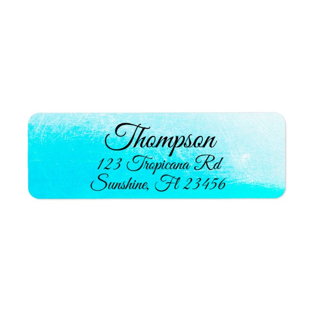 Personalised Aqua Blue Return Address Labels (Front)