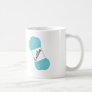 Personalised Aqua Blue Skein of Yarn Mug
