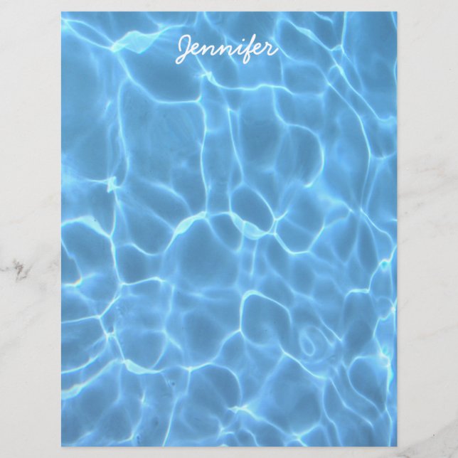 Personalised Aqua Blue Swimming Pool Water Photo (Front)