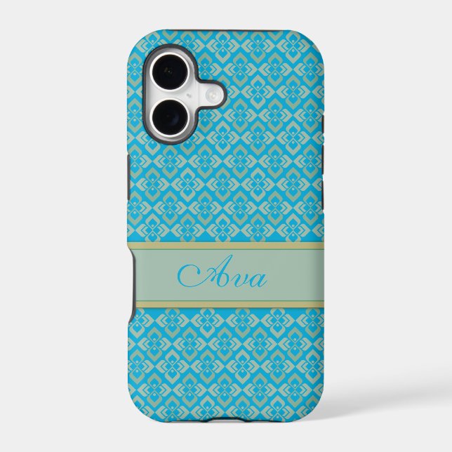 Personalised Aqua Gold Diamond custom name (Back)