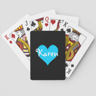 Personalised Aqua Heart Playing Cards