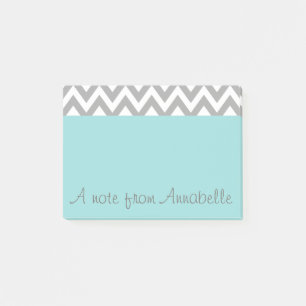 Personalised Aqua Post It Notes Notepad Gift