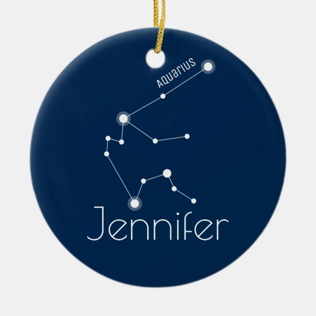 Personalised Aquarius Constellation Ornament (Front)