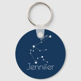 Personalised Aquarius Zodiac Constellation Key Ring