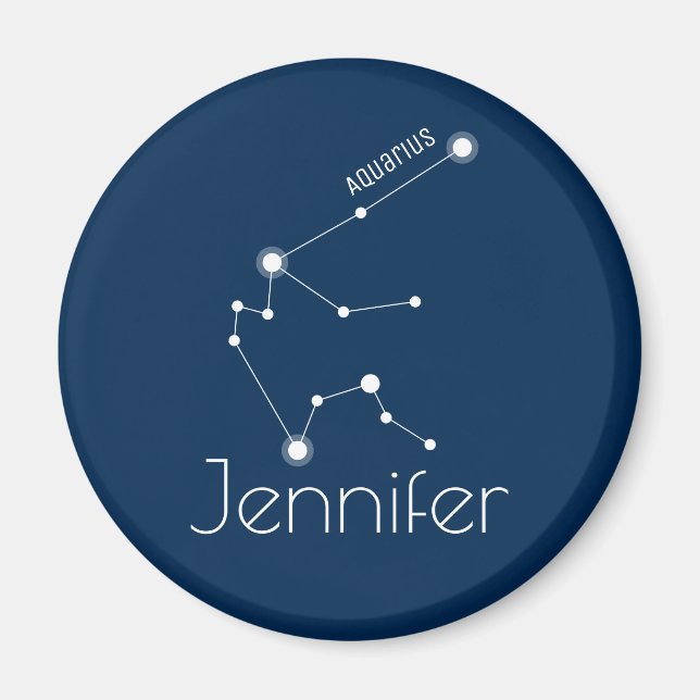 Personalised Aquarius Zodiac Constellation Magnet (Front)