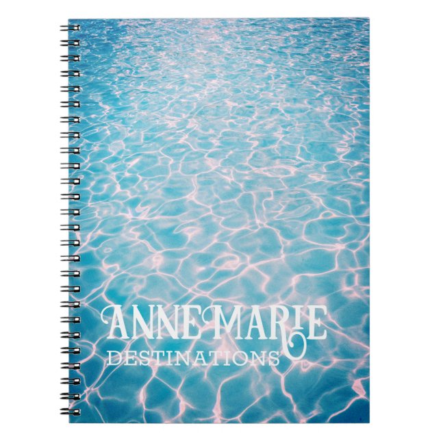 Personalised Aquatic Summer Pool Notebook (Front)