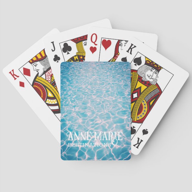 Personalised Aquatic Summer Pool Playing Cards (Back)
