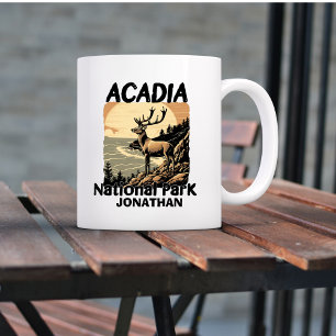 Personalised Arcadia National Park Camping Coffee Mug