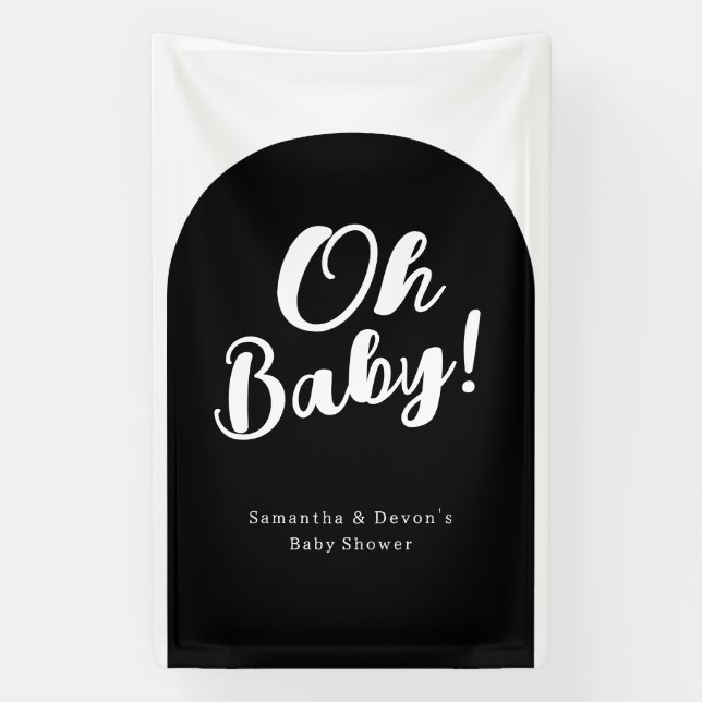 Personalised Arch Oh Baby Photo Wall Shower Banner (Vertical)