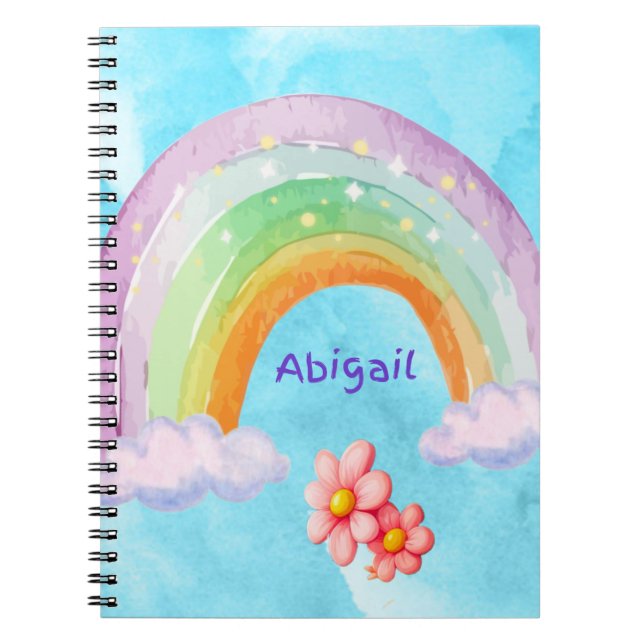 Personalised Arch Rainbow Spiral Photo Notebook (Front)