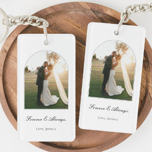Personalised Arch Wedding Photo Couple Anniversary Key Ring