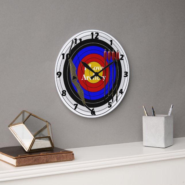Personalised Archery Design Large Clock (Office)