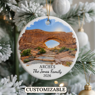 Personalised Arches National Park Ornament, Utah Ceramic Ornament