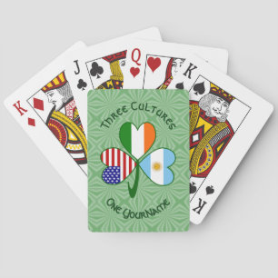Personalised Argentina Ireland USA Shamrock Playing Cards