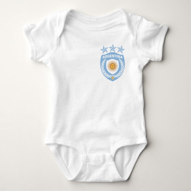 Personalised Argentina Sport Jersey Infant Creeper (Front)