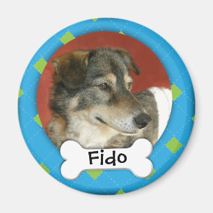 Personalised Argyle Dog Photo Magnet