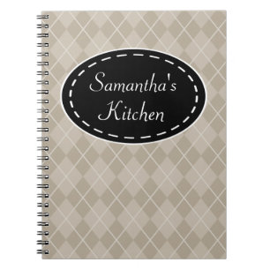 Personalised Argyle Kitchen Recipe Notebook Gift