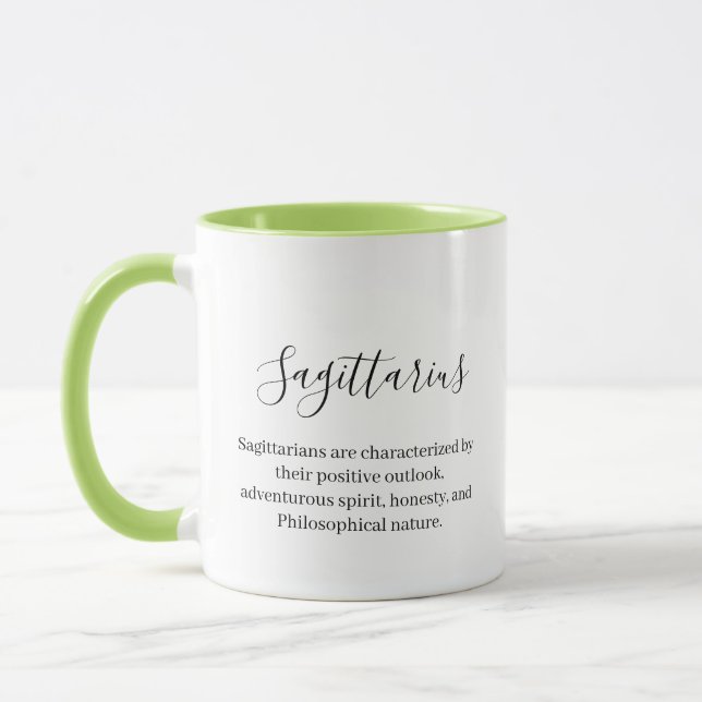 Personalised Aries Zodiac sign Name and traits Mug (Left)