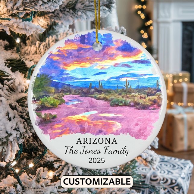 Personalised Arizona State Christmas Ceramic Ornament (Creator Uploaded)