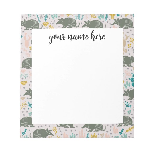Personalised Armadillo Notepad (Front)