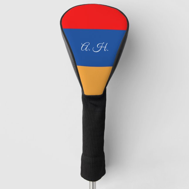 Personalised Armenian Flag golf head cover (Front)