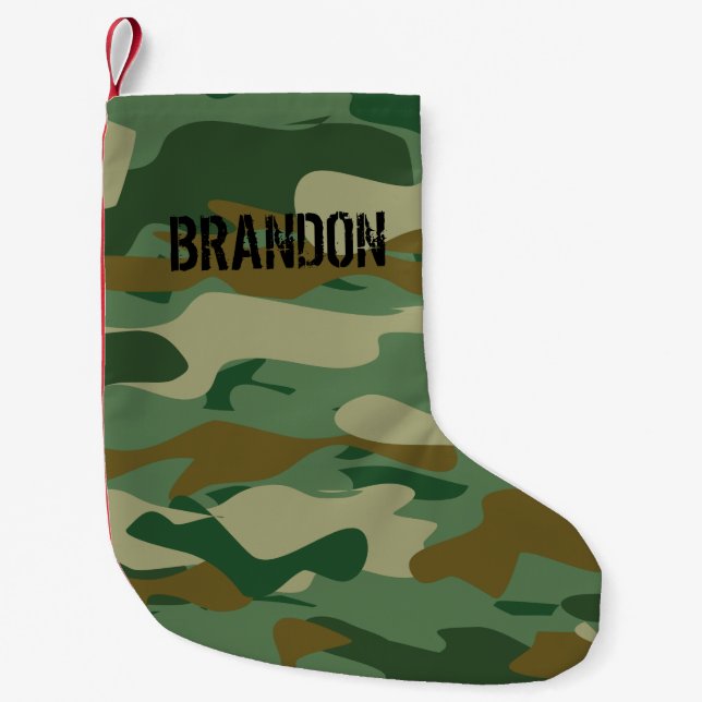 Personalised army camouflage Christmas stocking (Front)