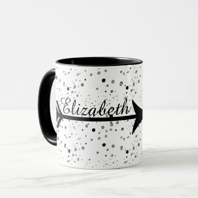 Personalised arrow coffee mug (Front Left)