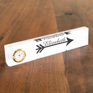 Personalised arrow nameplate