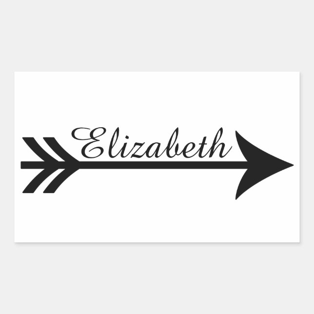 Personalised arrow rectangular sticker (Front)