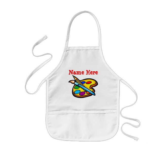 Personalised Art Aprons for Kids YOUR NAME or TEXT (Front)