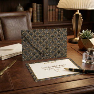Personalised Art Deco Embroidered-Style Note Card