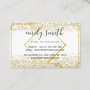 Personalised Art Deco Gold Glitter Business Cards
