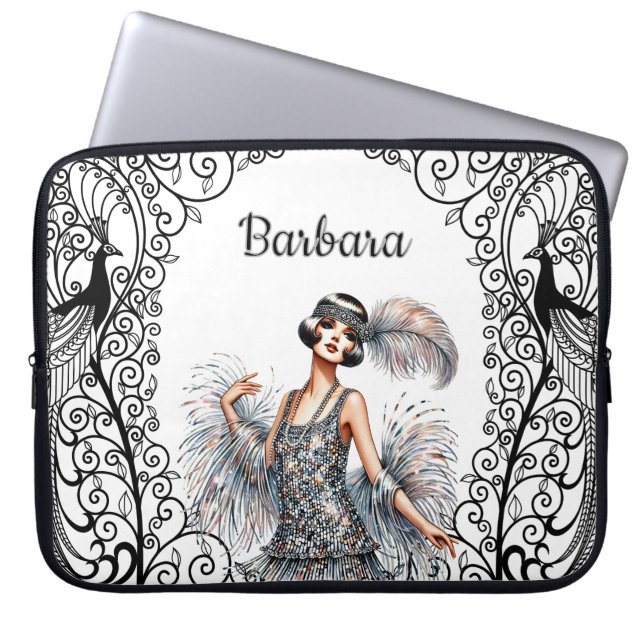 Personalised Art Deco Laptop Sleeve (Front)