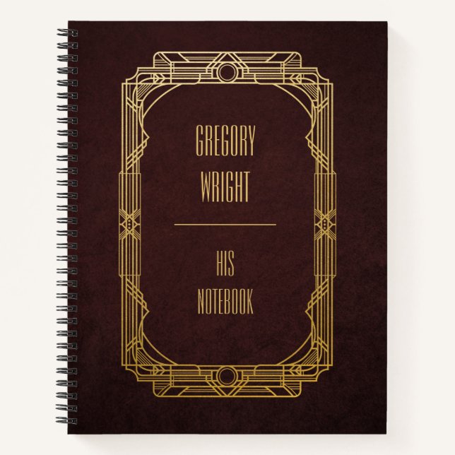 Personalised Art Deco Notebook (Front)