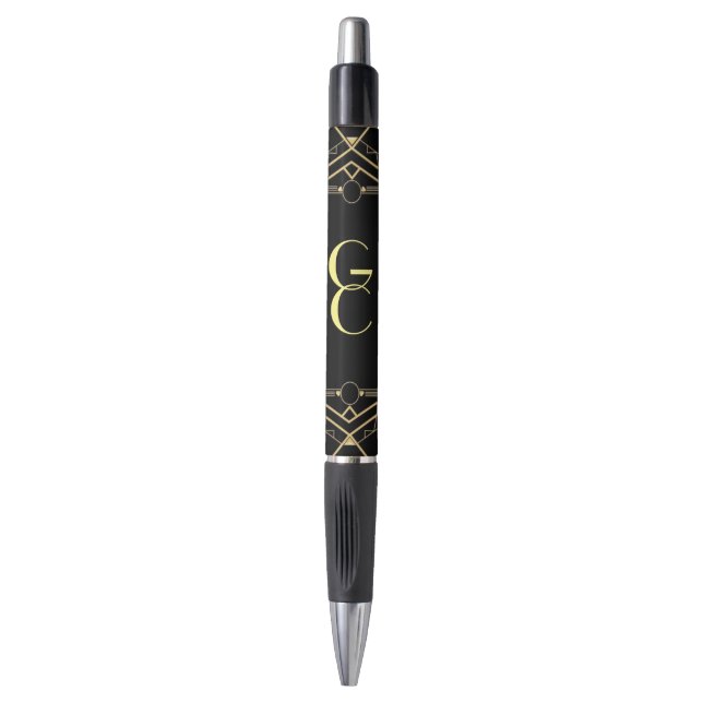 personalised art deco pen (Front Vertical)