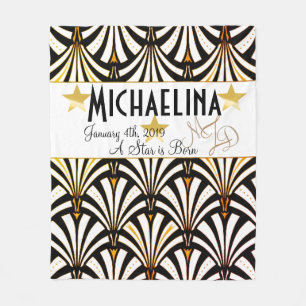 Personalised Art Deco Star Fleece Blanket