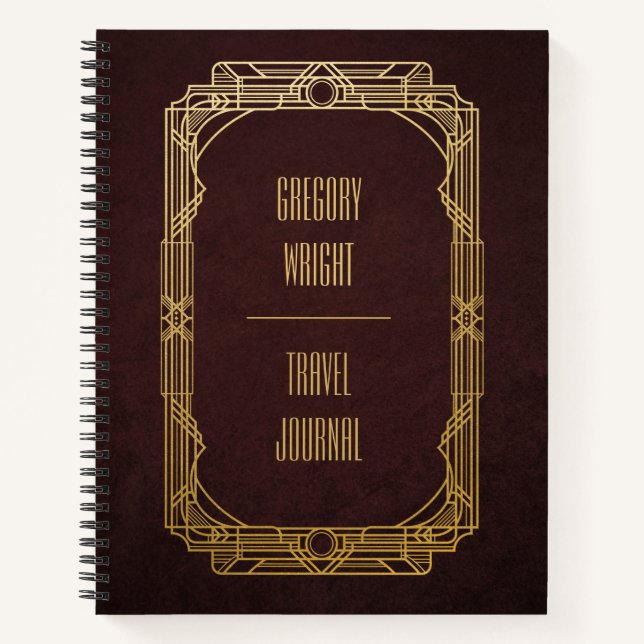 Personalised Art Deco Travel Journal (Front)