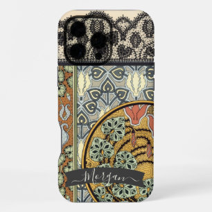 Personalised Art Deco Vintage Lily Pattern iPhone Case