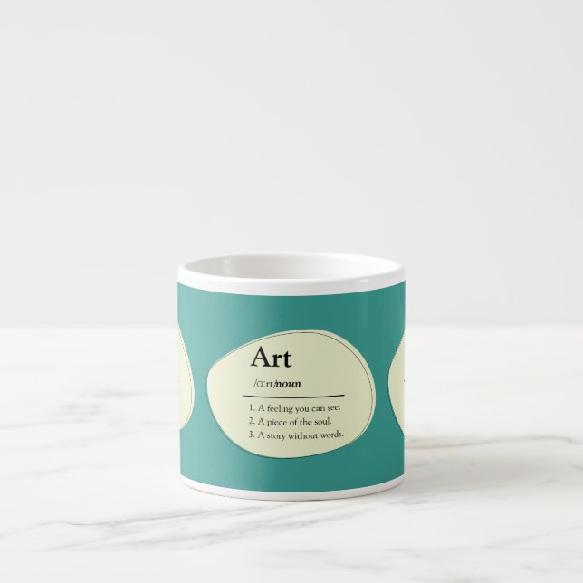 Personalised Art Dictionary Style Espresso Mug (Front)