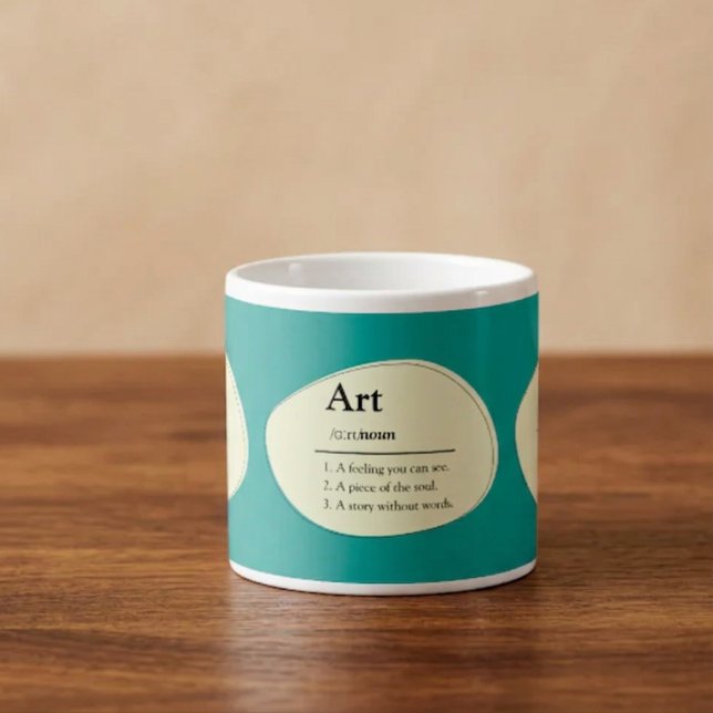 Personalised Art Dictionary Style Espresso Mug (Fully customizable coffee mug for art lovers)
