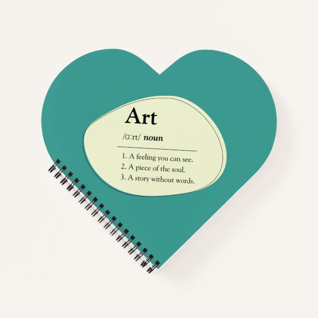 Personalised Art Dictionary Style Heart Sketchbook Notebook (Front)
