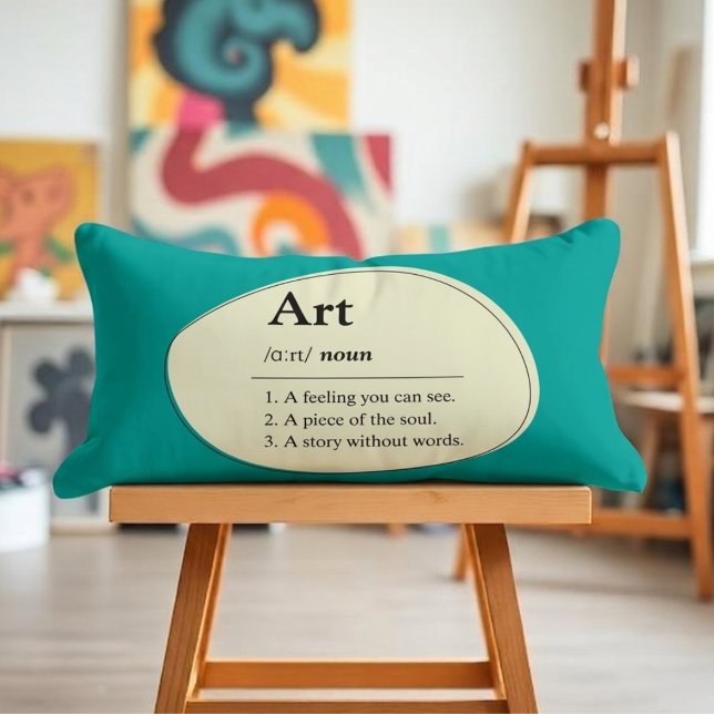Personalised Art Dictionary Style Lumbar Pillow (Fully customizable pillow for art lovers)