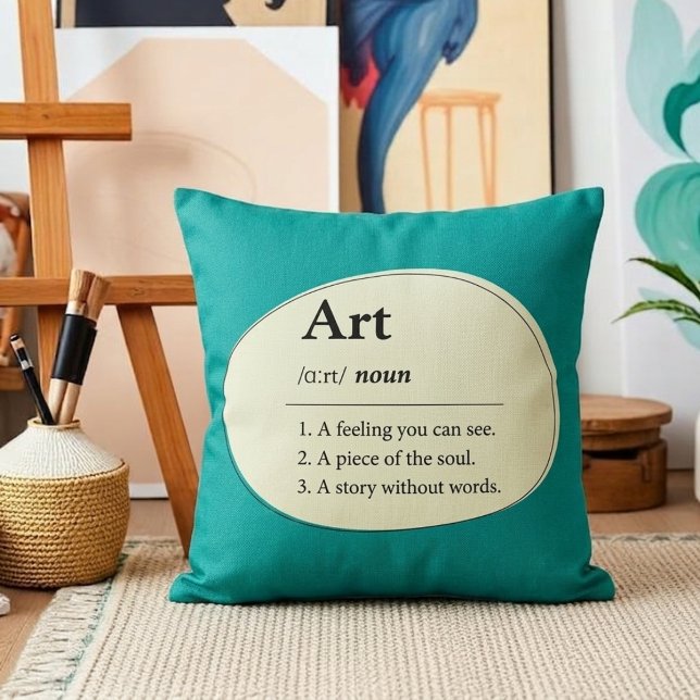 Personalised Art Dictionary Style Throw Pillow (Fully customizable pillow for art lovers)