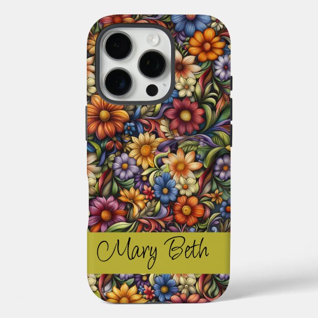 Personalised Art Nouveau Blooms Case-Mate iPhone Case (Back)