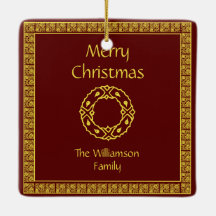 Personalised Art Nouveau Red Christmas