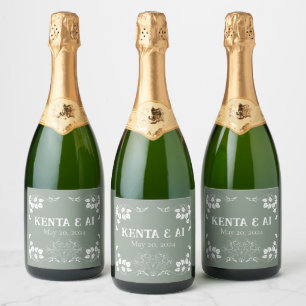 Personalised Art Nouveau  Sparkling Wine Label