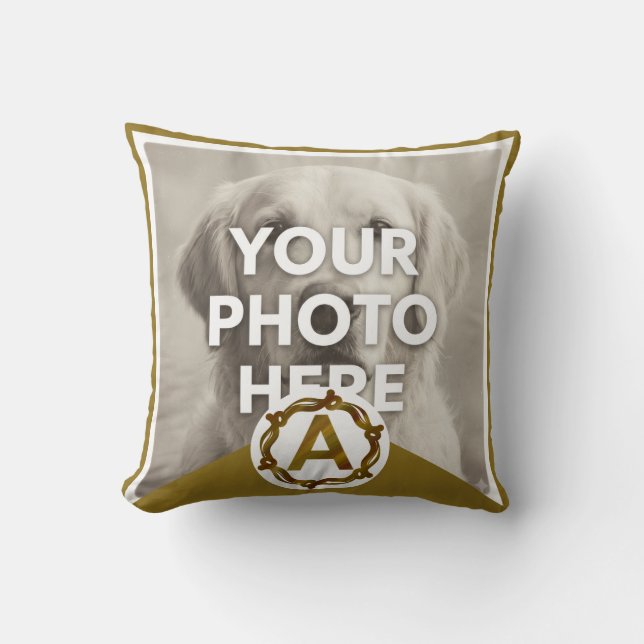 Personalised Artisan Monogram A | Wood Frame Cushion (Front)