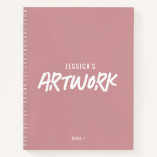 Personalised Artist Artwork Sketchbook Pink Notebook