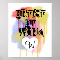 Personalised Artist At Work Art Poster Print